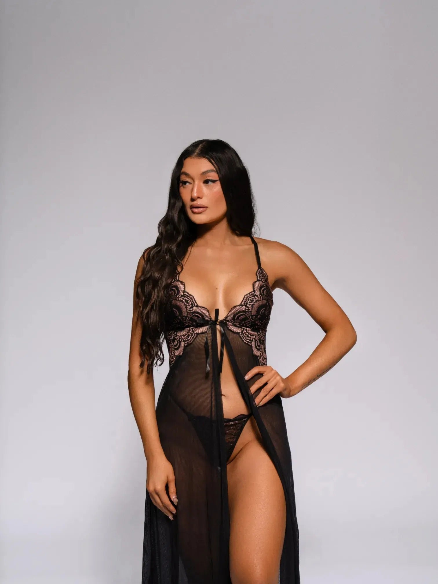 Alivia Babydoll Set - Black-Fascinating_Nights