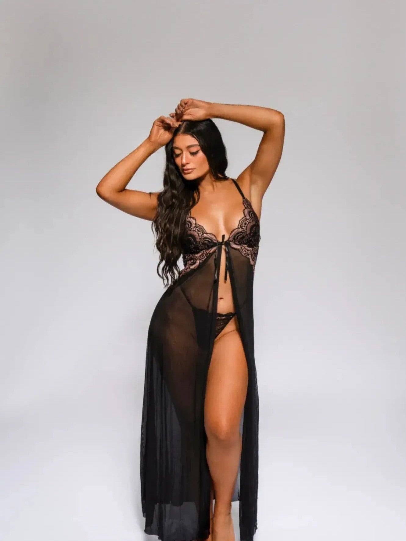 Alivia Babydoll Set - Black-Fascinating_Nights