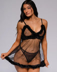 Aloisia Babydoll Set - Black-Fascinating_Nights