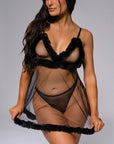 Aloisia Babydoll Set - Black-Fascinating_Nights