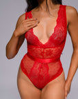 Ember Lace Bodysuit - Red-Fascinating_Nights