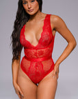 Ember Lace Bodysuit - Red-Fascinating_Nights