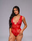 Ember Lace Bodysuit - Red-Fascinating_Nights