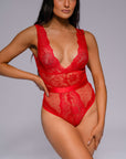 Ember Lace Bodysuit - Red-Fascinating_Nights