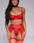 Hattie Lingerie Set - Red-Fascinating_Nights