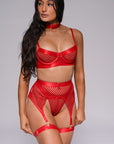 Hattie Lingerie Set - Red-Fascinating_Nights