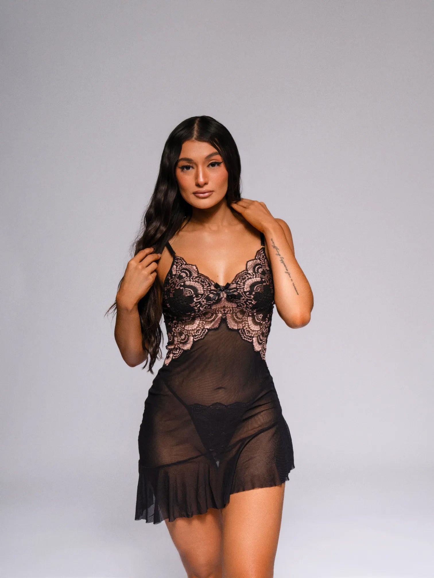 Helen Babydoll Set - Black-Fascinating_Nights