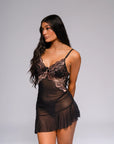 Helen Babydoll Set - Black-Fascinating_Nights