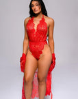 Kamora Bodysuit Set - Red-Fascinating_Nights