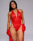 Kamora Bodysuit Set - Red-Fascinating_Nights