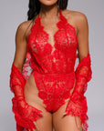 Kamora Bodysuit Set - Red-Fascinating_Nights