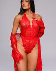 Kamora Bodysuit Set - Red-Fascinating_Nights