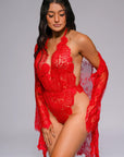 Kamora Bodysuit Set - Red-Fascinating_Nights