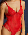 Lacy Bliss Bodysuit - Red-Fascinating_Nights