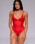 Lacy Bliss Bodysuit - Red-Fascinating_Nights