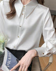 Marcella Pointed Collar Blouse - White-Fascinating_Nights