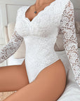 Mckayla Long Sleeve Bodysuit - White-Fascinating_Nights