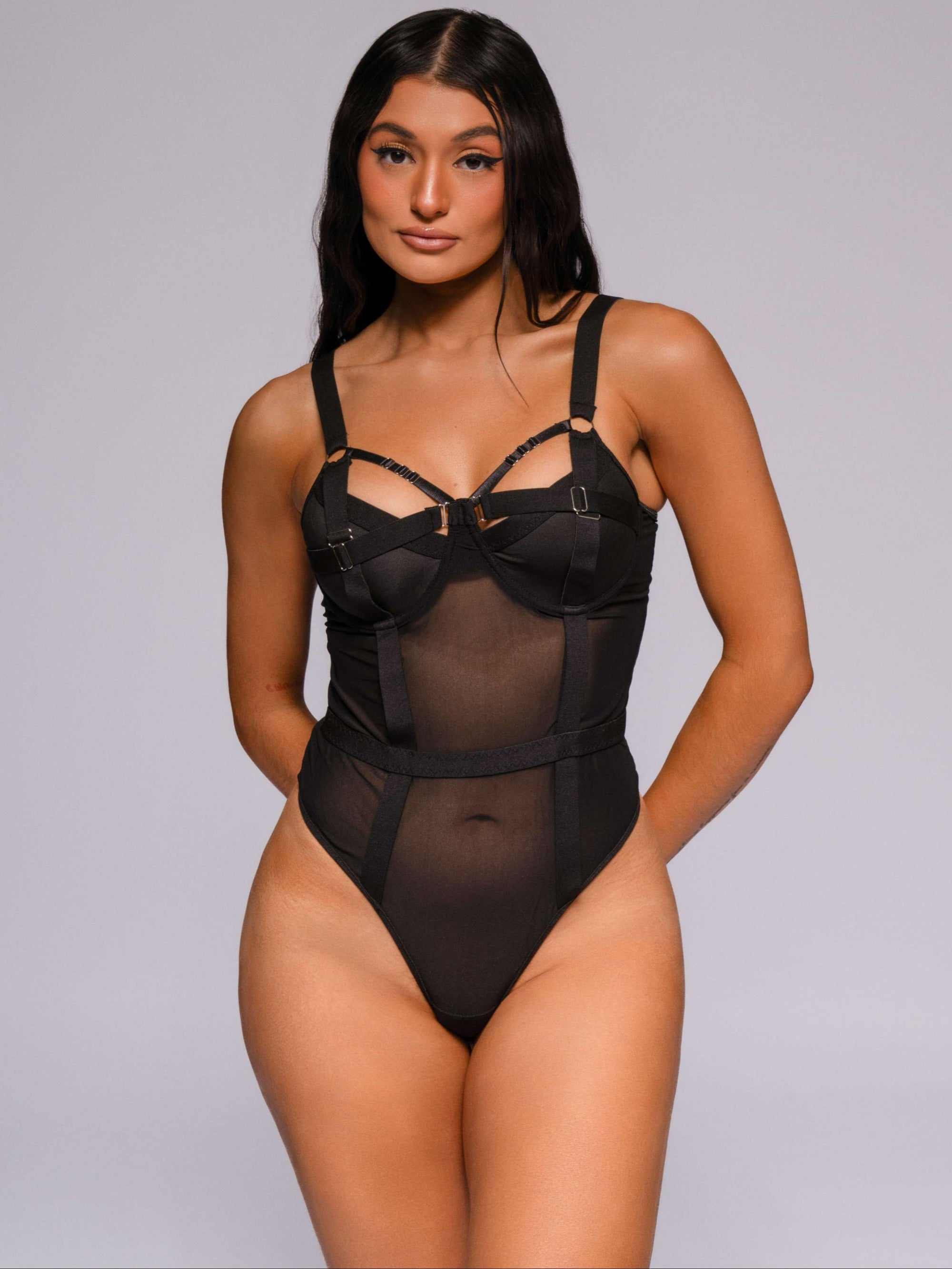 Nevaeh Bodysuit - Black-Fascinating_Nights