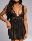 Nylah Babydoll Set - Black-Fascinating_Nights