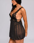 Nylah Babydoll Set - Black-Fascinating_Nights