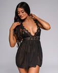 Nylah Babydoll Set - Black-Fascinating_Nights