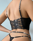 Pretty Sequin Lingerie Set - Black-Fascinating_Nights