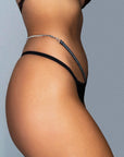 Sequin Double V Thong - Black-Fascinating_Nights