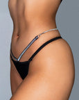 Sequin Double V Thong - Black-Fascinating_Nights