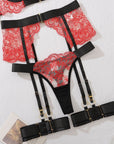 Sidonie Lingerie Set - Black and Red-Fascinating_Nights