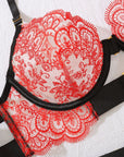 Sidonie Lingerie Set - Black and Red-Fascinating_Nights