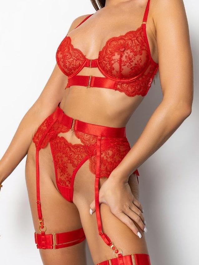 Sidonie Lingerie Set - Red-Fascinating_Nights