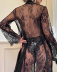 Signature Lace Robe - Black-Fascinating_Nights