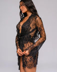 Signature Lace Robe - Black-Fascinating_Nights