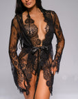 Signature Lace Robe - Black-Fascinating_Nights