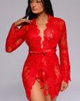 Signature Lace Robe - Red-Fascinating_Nights