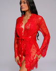 Signature Lace Robe - Red-Fascinating_Nights