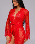 Signature Lace Robe - Red-Fascinating_Nights