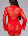 Signature Lace Robe - Red-Fascinating_Nights