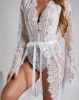 Signature Lace Robe - White-Fascinating_Nights