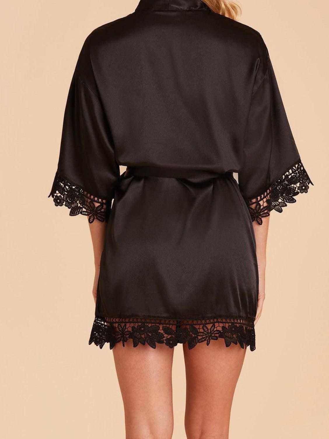 Signature Satin Robe - Black-Fascinating_Nights