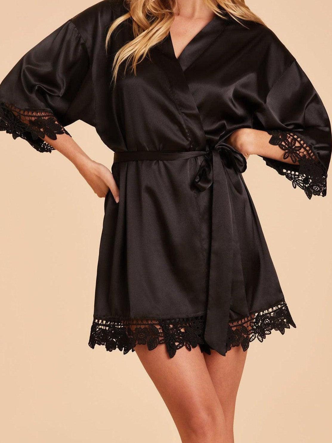 Signature Satin Robe - Black-Fascinating_Nights