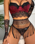 Siri Lingerie Set - Black & Burgundy-Fascinating_Nights