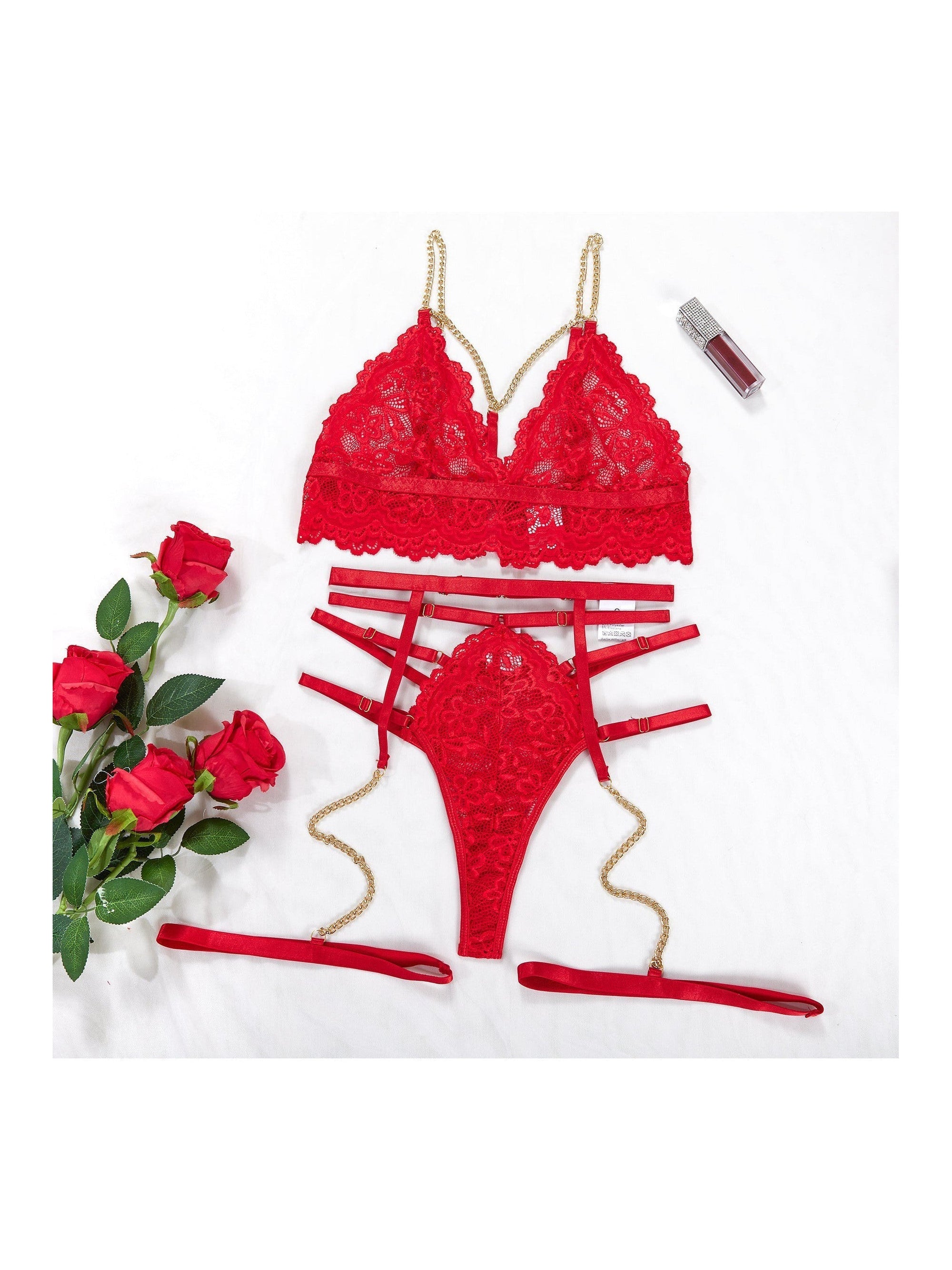 Zarnish Lingerie Set - Red-Fascinating_Nights